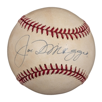 Joe DiMaggio Signed OAL Budig Baseball (JSA)
